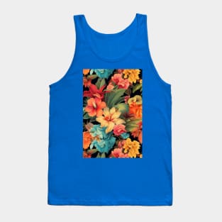 Tropical Summer Flower Pattern Tank Top